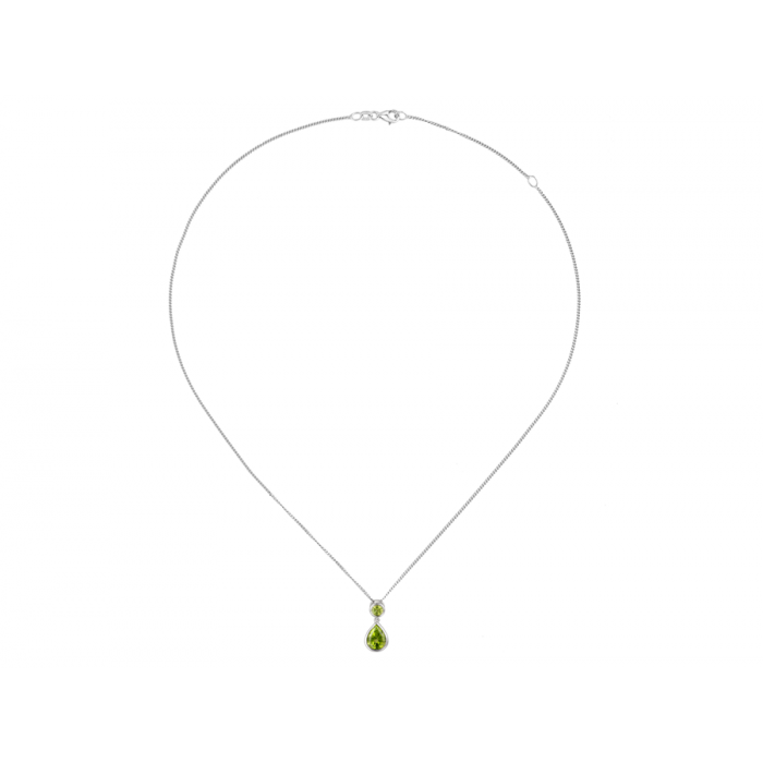 Amore Argento Sterling Silver Double Peridot Drop Pendant
