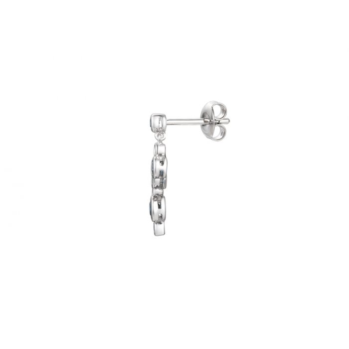 Amore Argento Sterling Silver Blue Topaz and CZ Bubble Earrings