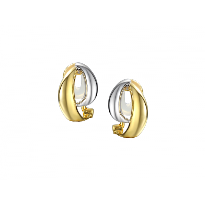 Amore Argento Sterling Silver and Gold Clip-On Earrings
