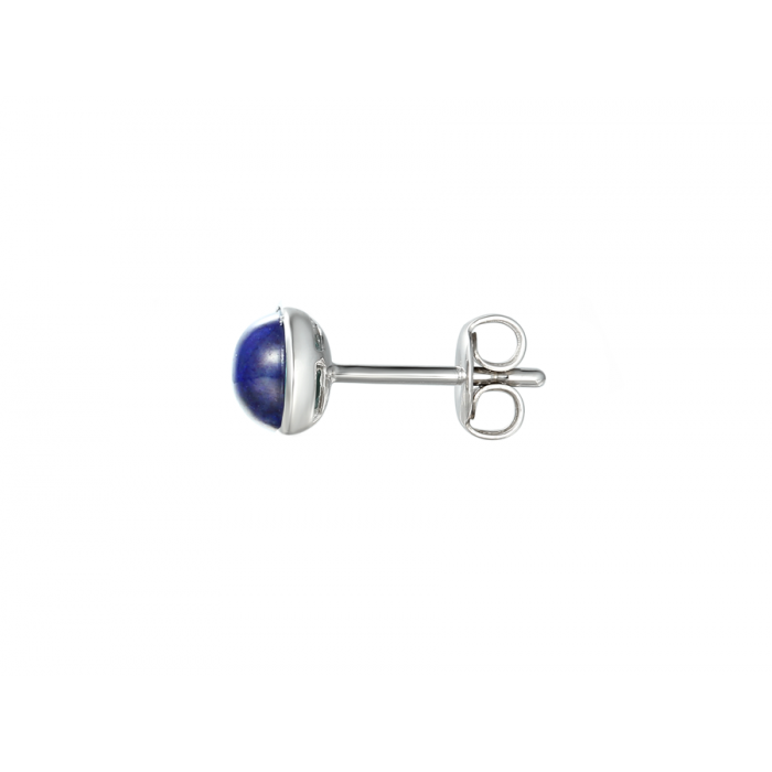 Amore Argento Sterling Silver Cabochon Lapis Stud Earrings