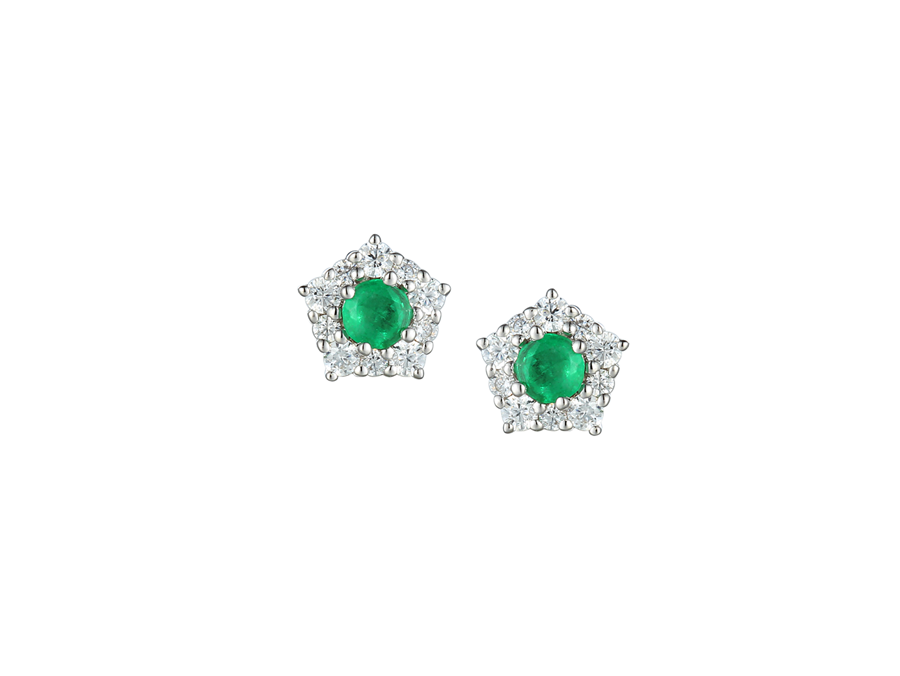 Amore Argento Sterling Silver Emerald Classico Earrings