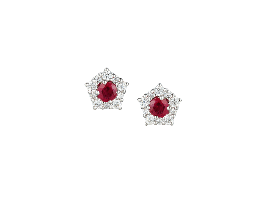 Amore Argento Sterling Silver Ruby Classico Earrings