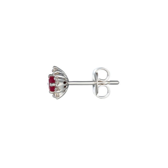 Amore Argento Sterling Silver Ruby Classico Earrings