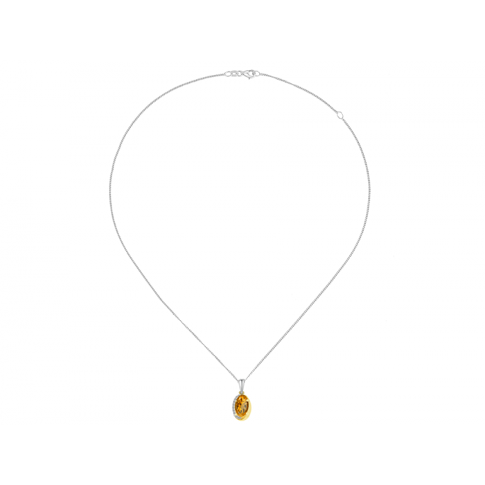 Amore Argento Gold Plated Citrine Pendant