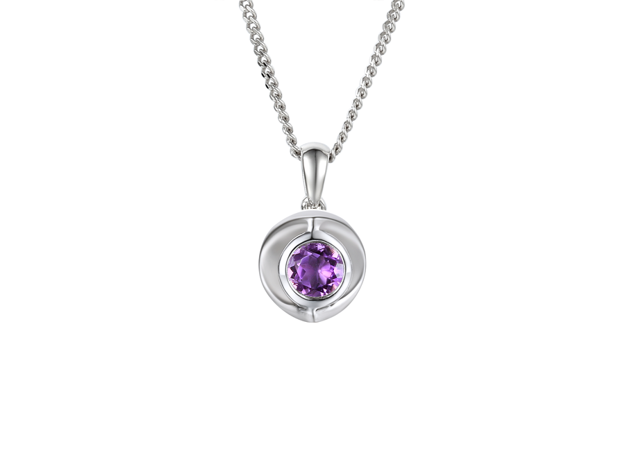 Amore Argento Sterling Silver Amethyst Necklace