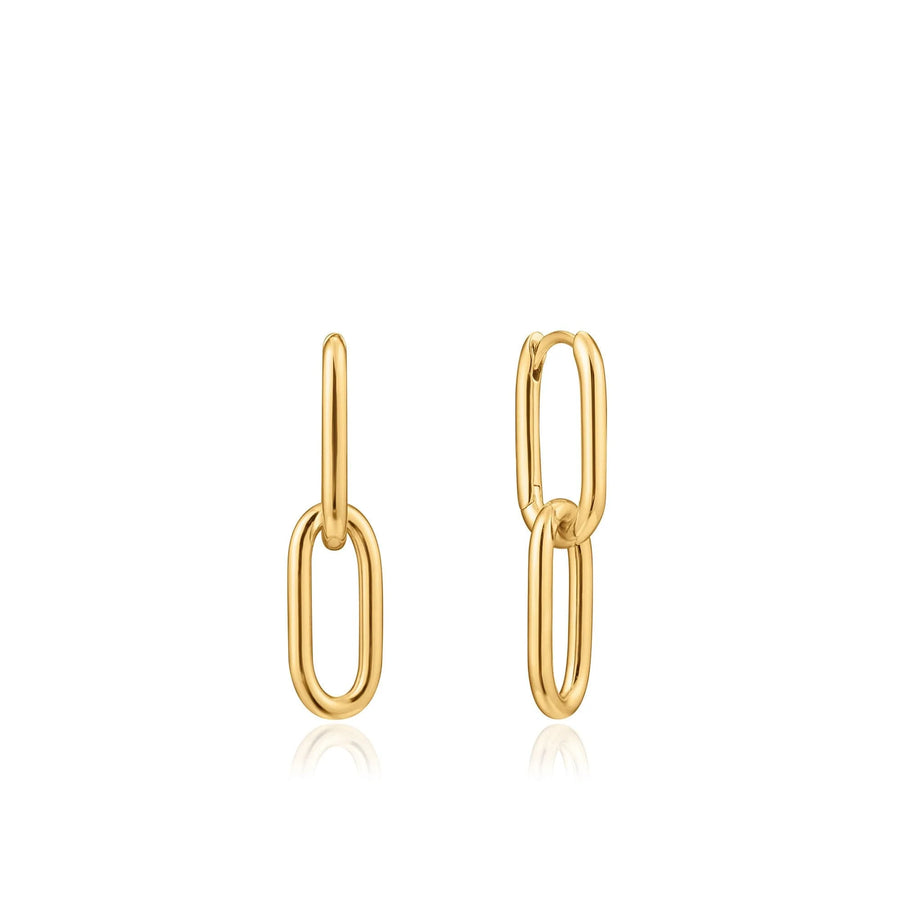 Ania Haie Gold Plated Cable Drop Earrings