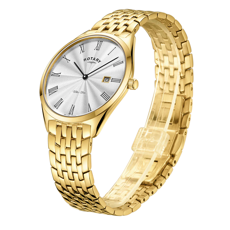 Rotary Gents Gold-Plated Ultra Slim Bracelet Watch