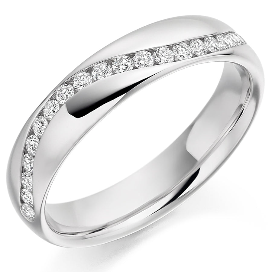 Diamond Wave Channel Set Wedding Ring