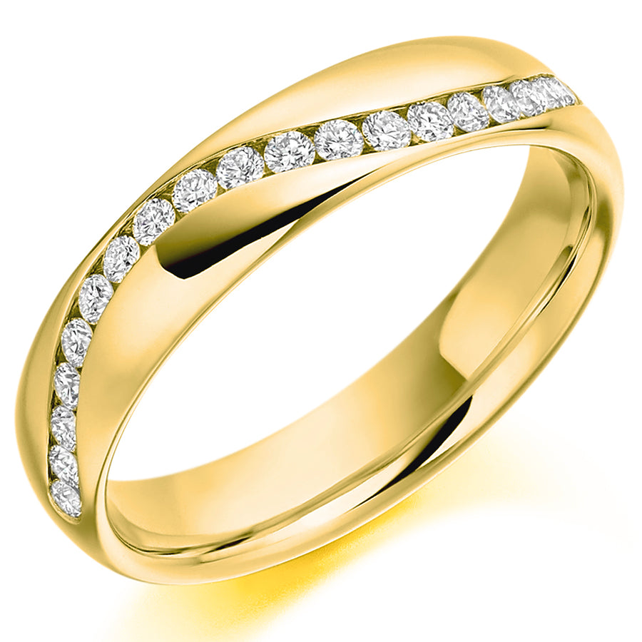 Diamond Wave Channel Set Wedding Ring