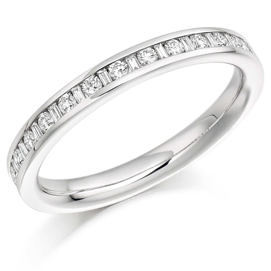 Diamond Mixed-Cut Channel Set Wedding Ring