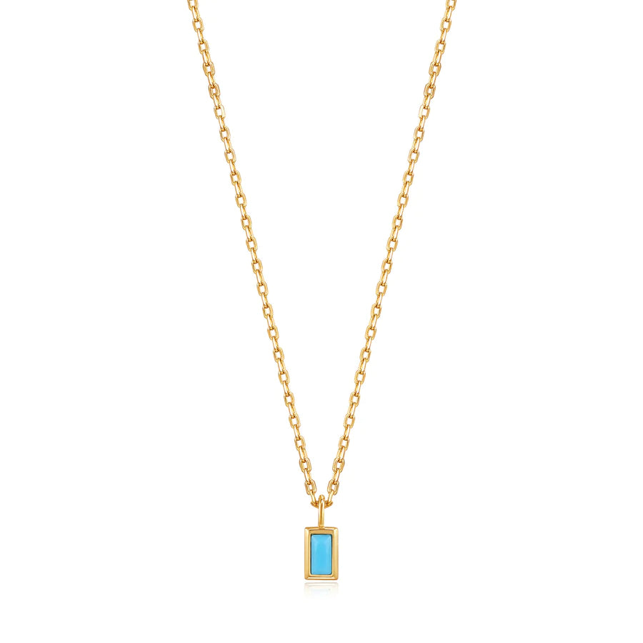 Ania Haie Gold Turquoise Drop Pendant & Chain