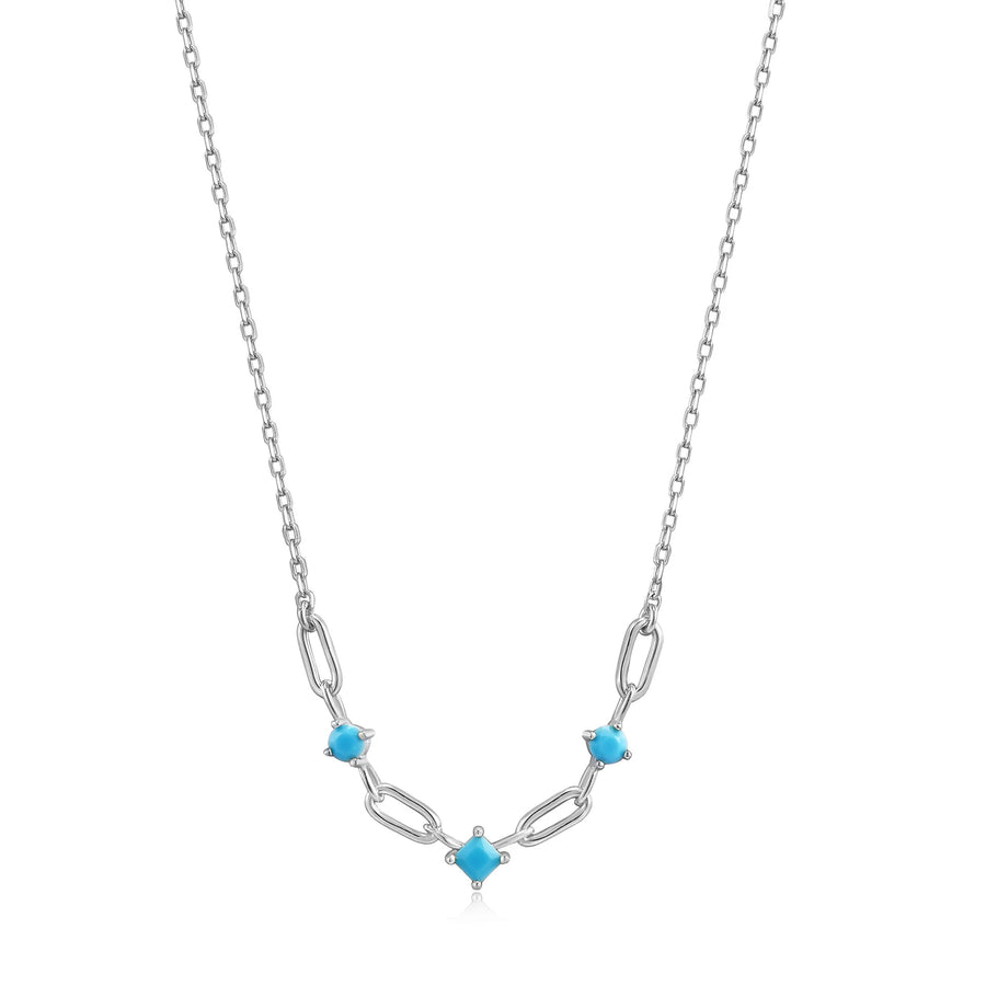 Ania Haie Sterling Silver Turquoise Link Necklace