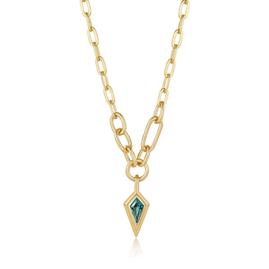 Ania Haie Gold CZ Teal Drop Necklace