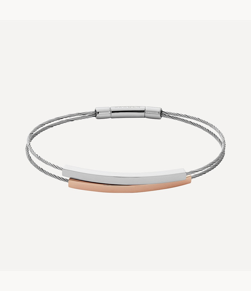 Skagen Bracciale Bangle Da Donna In Acciaio Inossidabile Con Dettaglio Blu – Ispirazione Scandinava, Design Signatur Lille