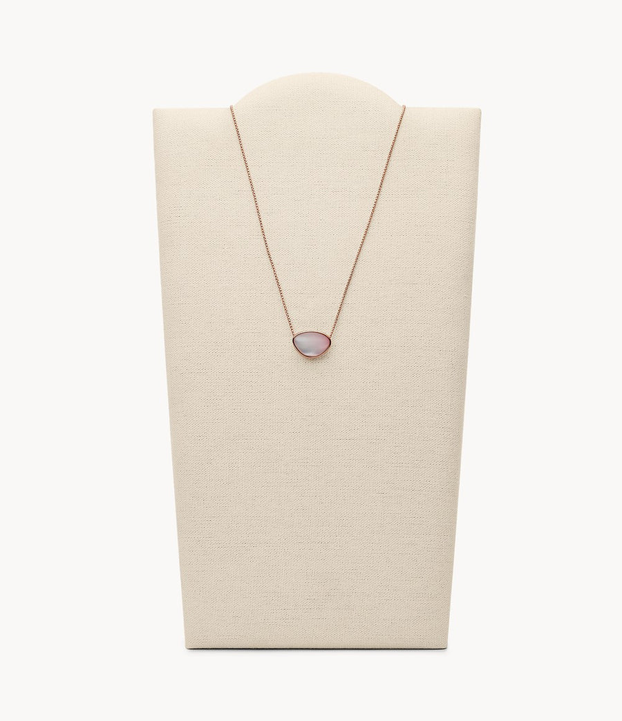 Skagen Rose Gold-Tone Pink Mother of Pearl Necklace