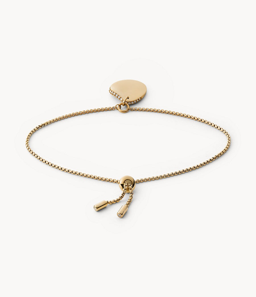 Skagen Gold-Tone Disk and Chain Toggle Bracelet