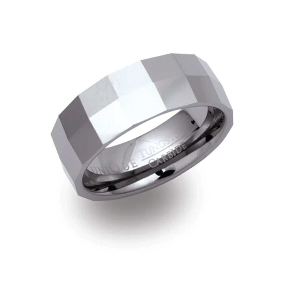 Unique Mens Tungsten Carbide 8mm Ring