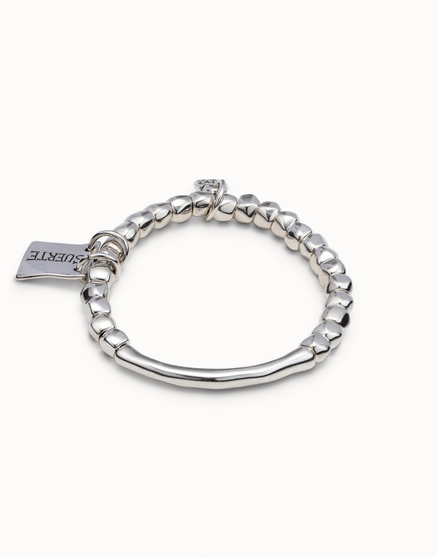 Silver Plated Beaded 'Suerte' Bracelet