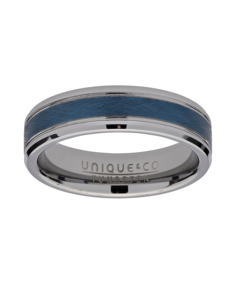 Tungsten Ring with Blue Centre
