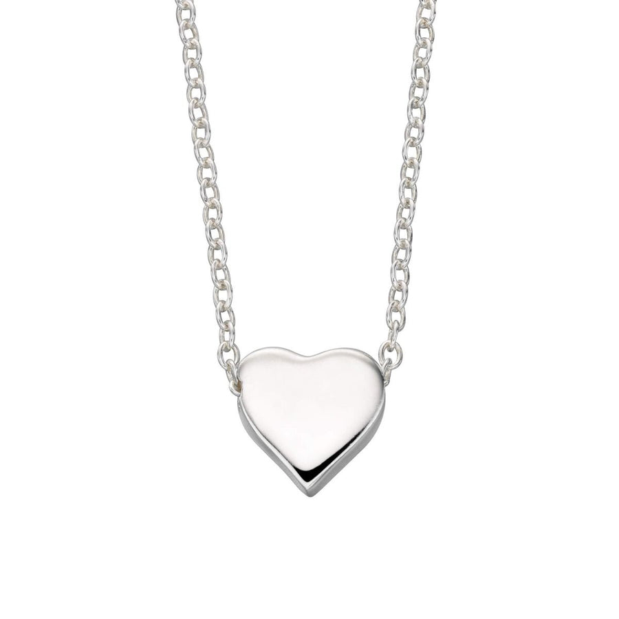 Sterling Silver Single Plain Heart Necklace