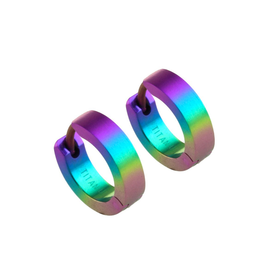 Titanium Rainbow Hoop Earrings