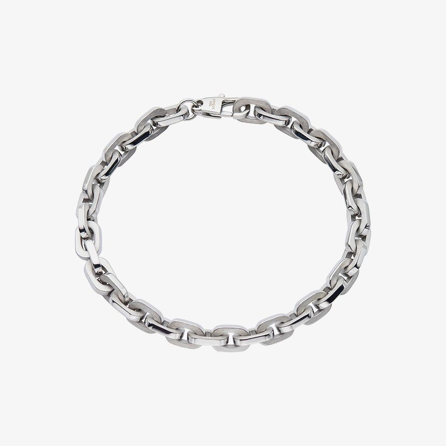 Unique Gents Steel 6mm Oval Chunky Trace Link Bracelet 21cm