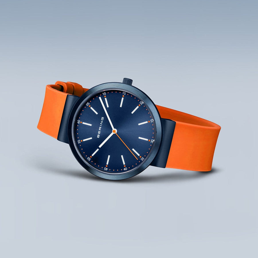 Bering Steel Gents Blue & Orange Interchangeable Strap Watch