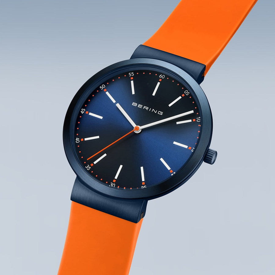 Bering Steel Gents Blue & Orange Interchangeable Strap Watch