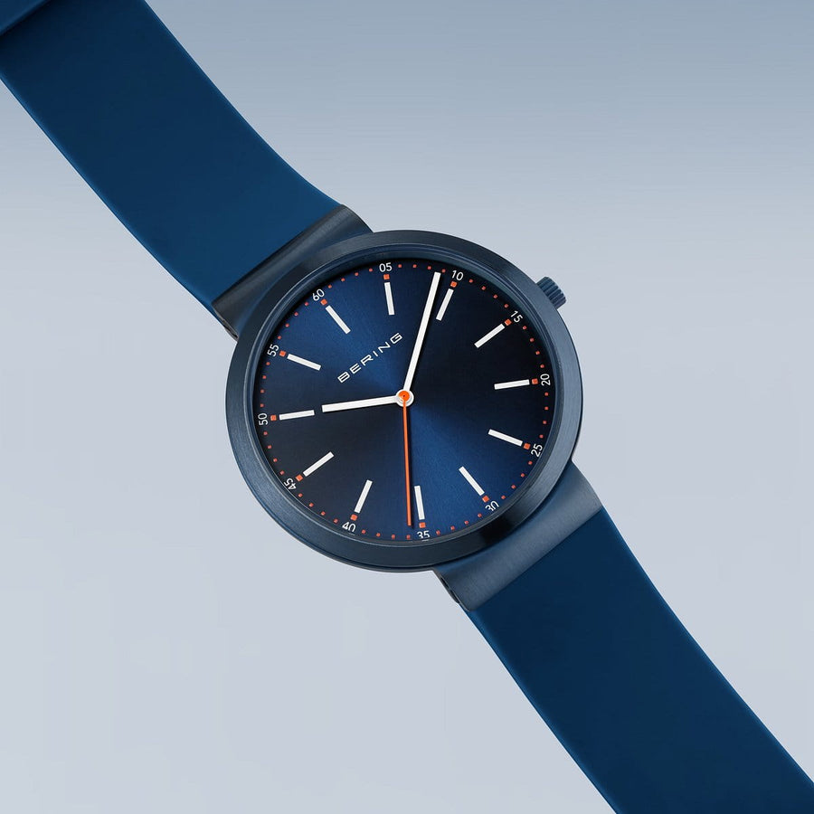 Bering Steel Gents Blue & Orange Interchangeable Strap Watch