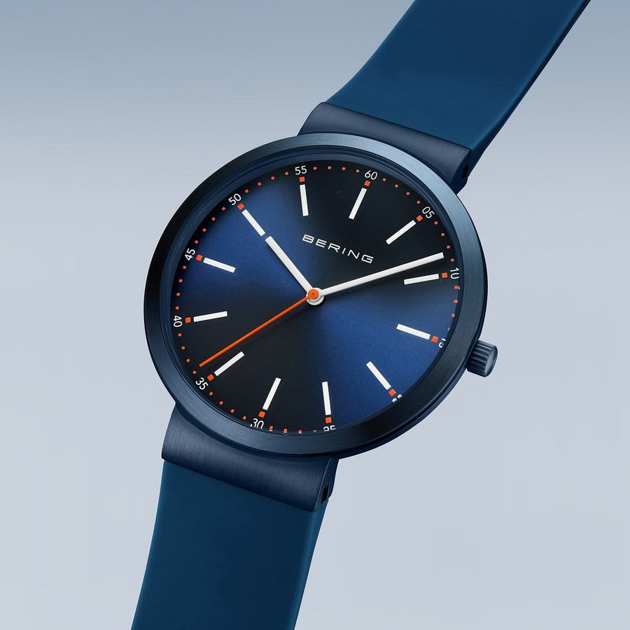 Bering Steel Gents Blue & Orange Interchangeable Strap Watch