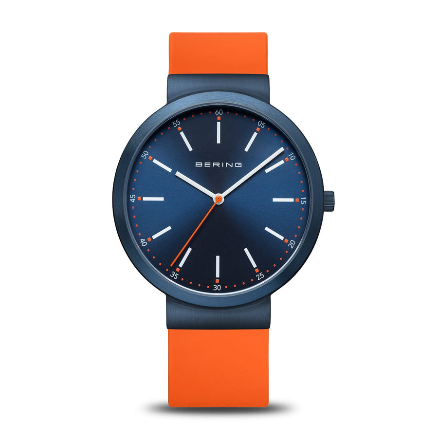 Bering Steel Gents Blue & Orange Interchangeable Strap Watch