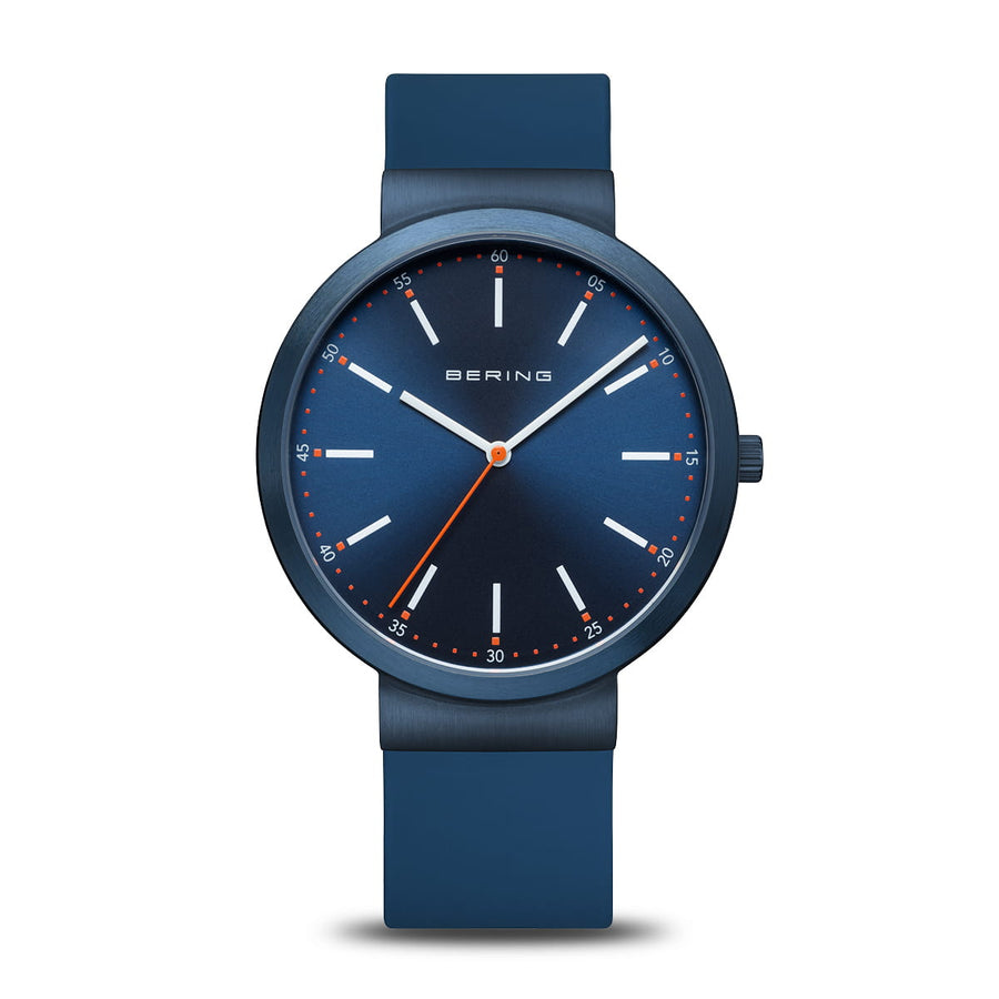 Bering Steel Gents Blue & Orange Interchangeable Strap Watch