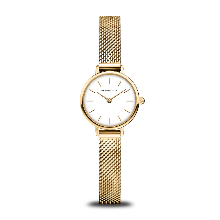 Bering Ladies Classic Gold Plated Round Petite Watch