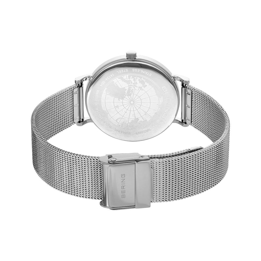 Bering Steel Ladies Round Dial & Mesh Bracelet Watch