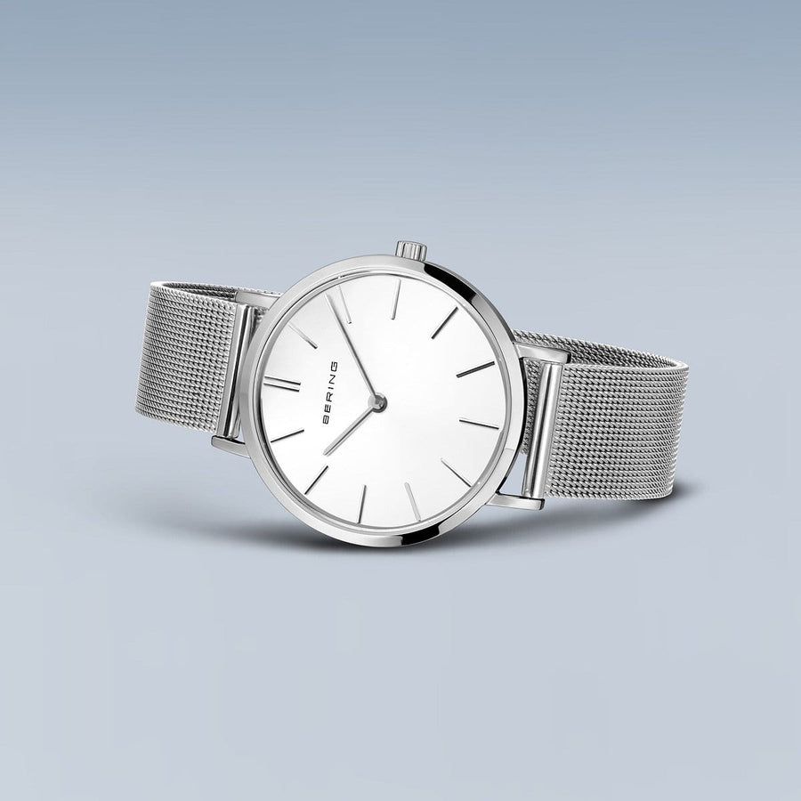 Bering Steel Ladies Round Dial & Mesh Bracelet Watch