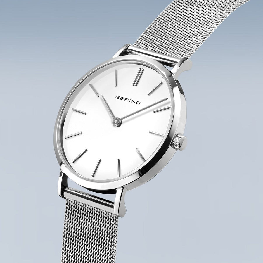 Bering Steel Ladies Round Dial & Mesh Bracelet Watch