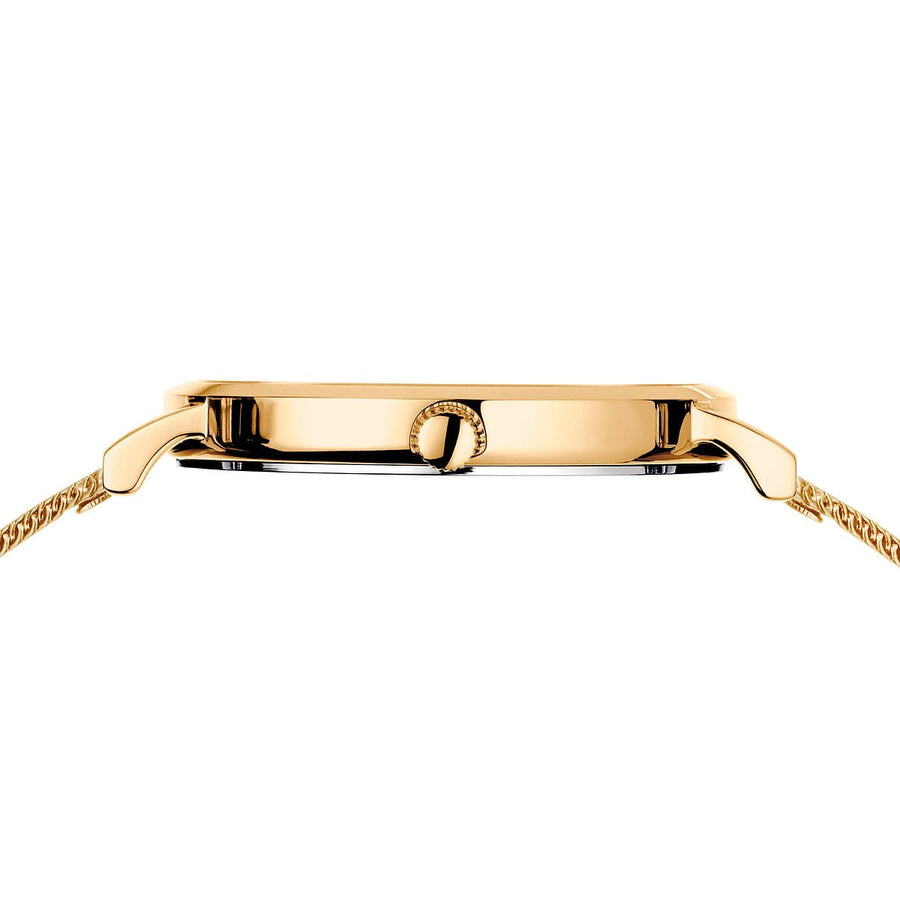 Bering Gold Plated Ladies Round Dial & Mesh Bracelet Watch