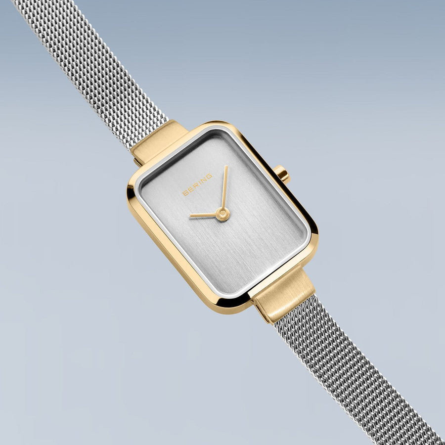 Bering Ladies Two-Tone Petite Square Watch