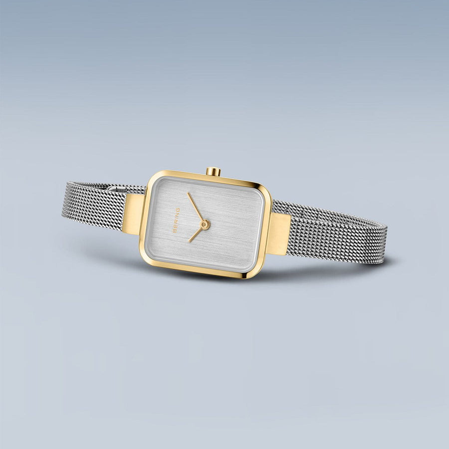 Bering Ladies Two-Tone Petite Square Watch