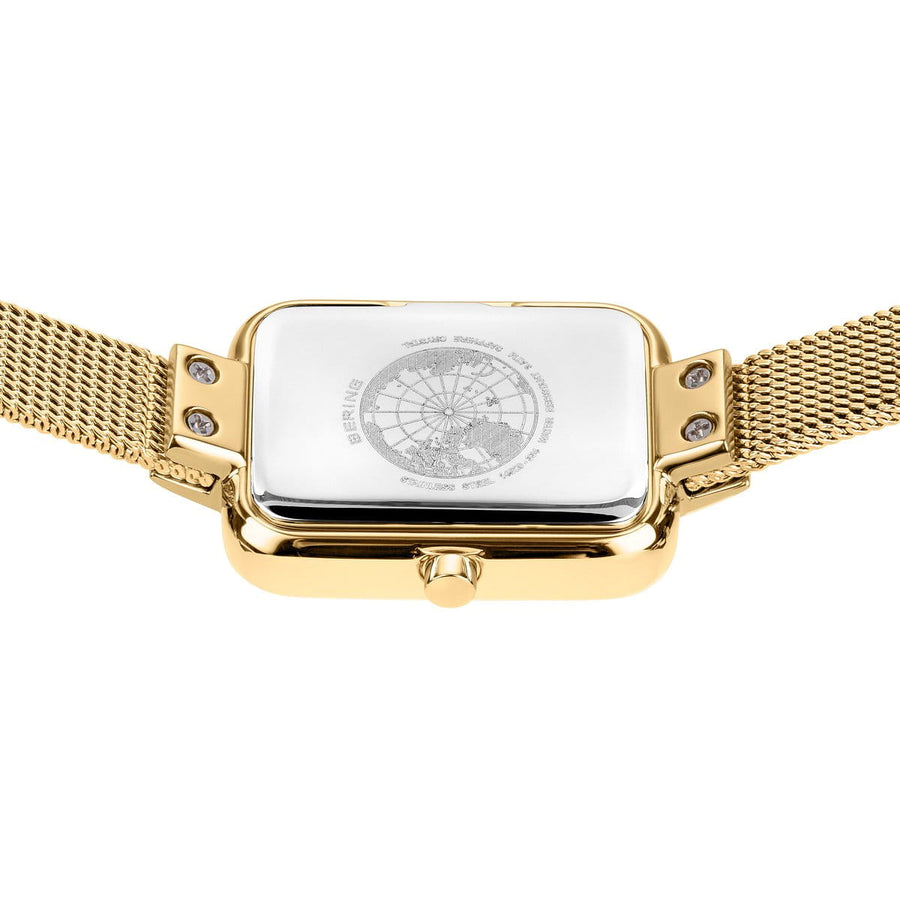 Bering Ladies Gold Petite Square Watch