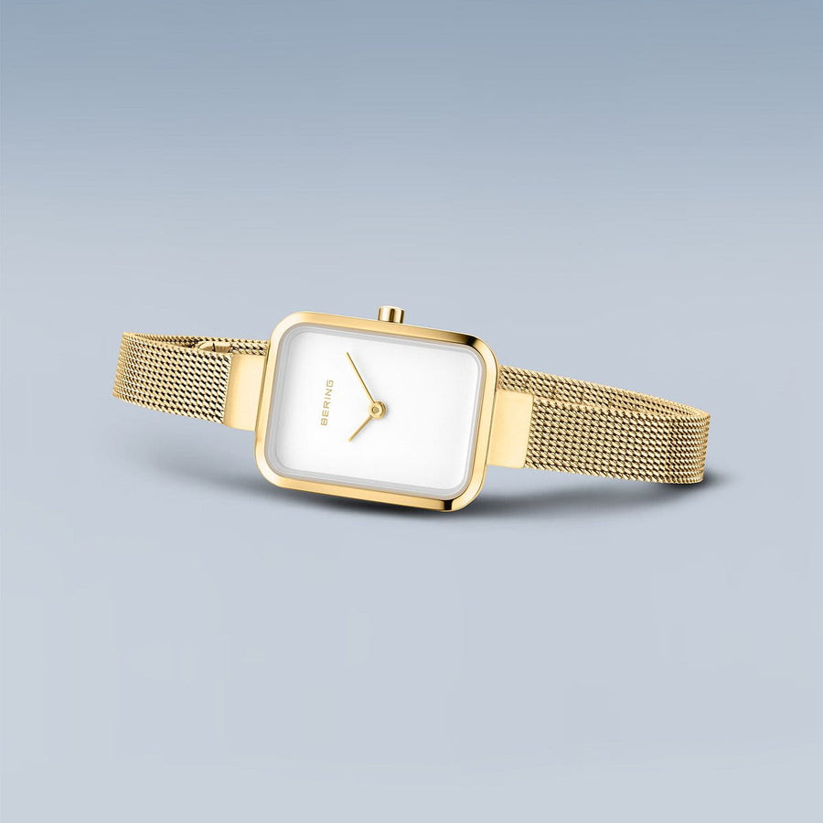 Bering Ladies Gold Petite Square Watch