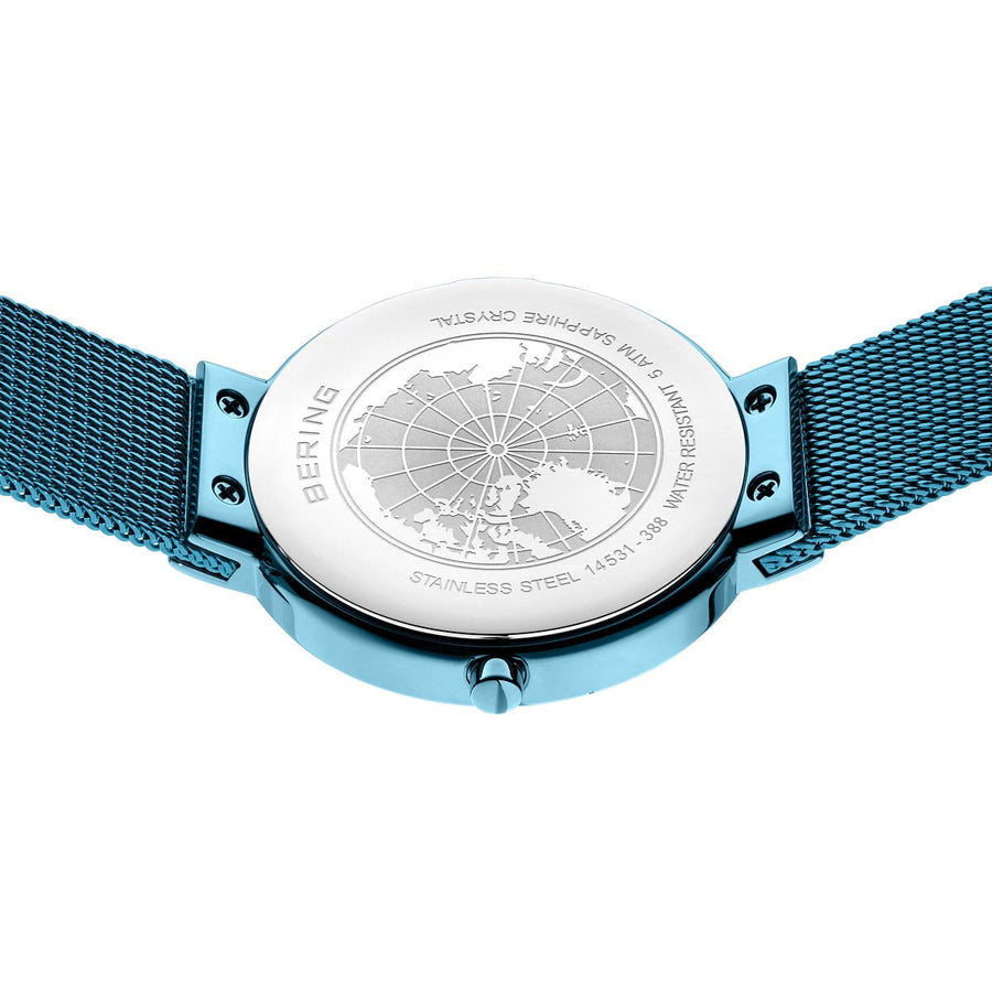 Bering Ladies Classic Blue Mesh Bracelet Watch