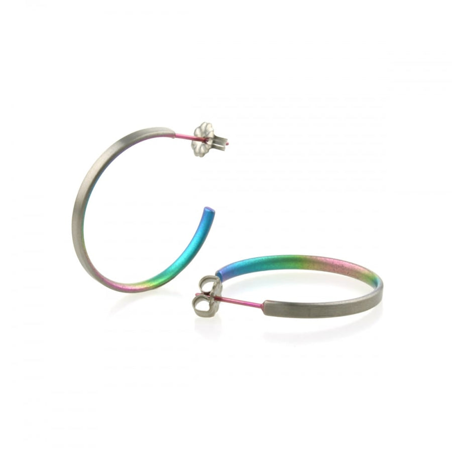 Titanium 25mm Hoop Earrings - Rainbow