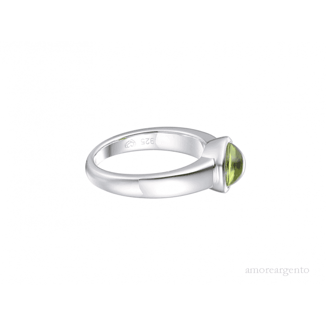 Amore Argento Silver Peridot Cabochon ring