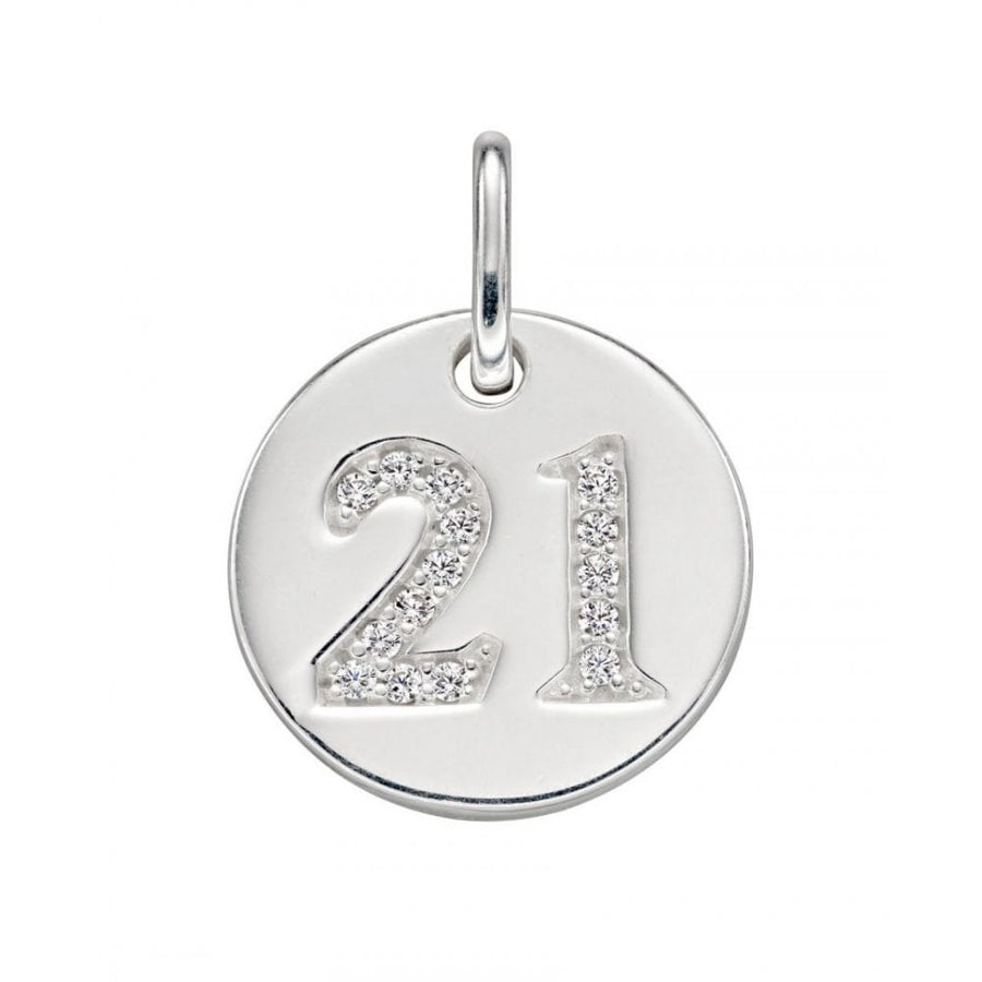 Sterling Silver 21 Disk CZ Pendant