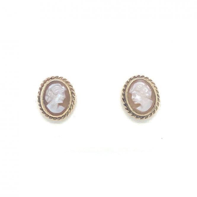 Previously Owned 9ct Yellow Gold Cameo Stud Earrings