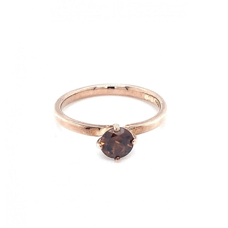 9ct Rose Fairtrade Gold 'Cognac' Zircon Solitaire Ring