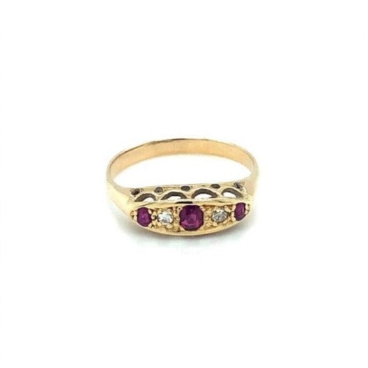 Previously Owned 18ct Yellow Gold Ruby & Diamond Ring