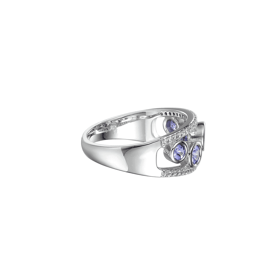 Amore White Gold Tanzanite Diamond Bubble Ring