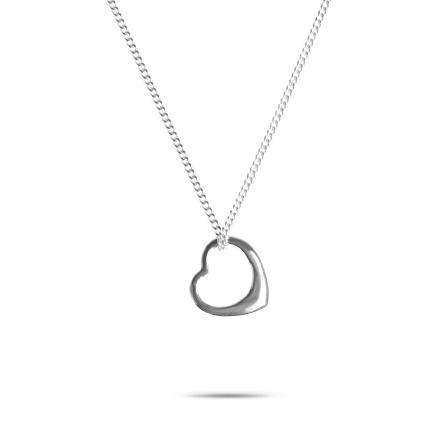 Sterling Silver Open Heart Pendant & Chain